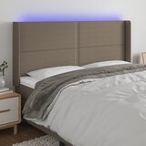  LED uzglavlje smeđesivo 183 x 16 x 118/128 cm od tkanine | shoptok.hr