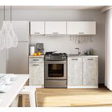 AKORD KITCHEN FURNITURE SET OLIWIA G1 1.8M WHITE-BETON, (21702841) | Shoptok.si
