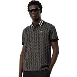 Lacoste Classic Fit Monogram Jacquard Polo Shirt Dark Grey Siva | shoptok.hr