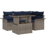  Sjedeća garnitura za vrt 5 kom. Siva poliratan Svjetlosiva 100 x 55 x 73 cm | Shoptok.si