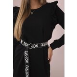 Kesi Women's dress with frills and belt black | shoptok.hr