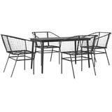 vidaXL Vrtni blagovaonski set od 5 dijelova crni poliratan staklo - Crna 140 x 70 x 74 cm 4 | shoptok.hr