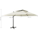  Konzolni suncobran s dvostrukim vrhom 400 x 300 cm boja pijeska | shoptok.hr
