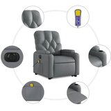  Električni masažni naslonjač na podizanje od umjetne kože siva | shoptok.hr