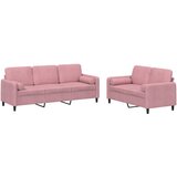 vidaXL 2-dijelni set sofa s jastucima ružičasti baršunasti Cijene