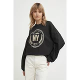 Dkny Bombažen pulover ženski, črna barva, D2A4A027