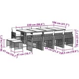 vidaXL 13-dijelni vrtni blagovaonski set s jastucima svijetlosivi | shoptok.hr