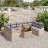  10-delni vrtni kavč set z blazinami Bež Poli ratan, (22093123) | Shoptok.si