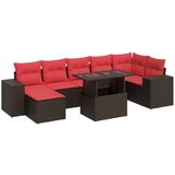 vidaXL Vrtna sedežna garnitura z blazinami 8-delna rjav ratan/akacija, (22016392) | Shoptok.si