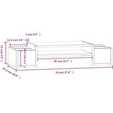  Stalak za monitor boja meda 70x27,5x15 cm od masivne borovine | shoptok.hr