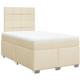 vidaXL Box spring postelja z vzmetnico krem 120x190 cm blago, (21306241) Cene
