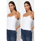 TRENDYOLMILLA muški top 2 Pack Knitted Undershirt TWOSS24AL00048, bela-bela | Eponuda.com