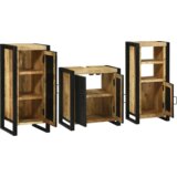  Set namještaja za kupaonicu 3 pcs Smeđa Čvrsto drvo manga | shoptok.hr