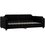 vidaXL Dnevna postelja z vzmetnico črna 90x200 cm blago | Shoptok.si
