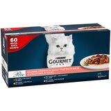 Gourmet Multi pakiranje Perle 60 x 85 g - Izbrani trakovi: govedina, zajec, losos in piščanec Cene