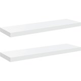  Plutajuće zidne police 2 kom sjajne bijele 80x23,5x3,8 cm MDF | shoptok.hr