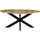  Blagovaonski stol okrugli 175 x 75 cm masivno obnovljeno drvo | shoptok.hr