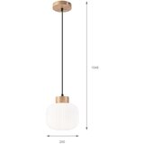 Viseći luster na sajli HARMONY 1xE27/15W/230V prečnik 20 cm bela/hrast | Eponuda.com