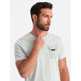Ombre Men's cotton t-shirt with letter print and pocket - yellow-green | Eponuda.ba