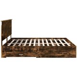  Okvir za krevet s uzglavljem Dimljeni hrast 200 x 200 cm | shoptok.hr