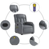  Električni masažni naslonjač na podizanje od umjetne kože siva | shoptok.hr