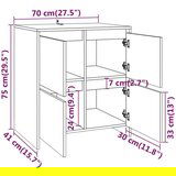  Komoda 2 kosa rjavi hrast 70x41x75 cm iverna plošča - Komoda, (21661888) | Shoptok.si