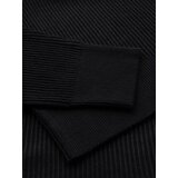 Ombre Men's ribbed sweater with buttons at the neckline - black | Shoptok.si