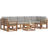  Set vanjskih sofa 8 kom. Prirodna i svijetlo siva | shoptok.hr