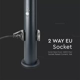  Spoljna lampa sa senzorom i 2 SCHUKO utičnicama 1xE27/60W/230V IP44 60cm crna | Eponuda.com