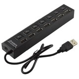COREPARTS USB-A adapter/HUB na 7x USB-A 2.0, črn | Shoptok.si