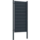 vidaXL Vrata za ograjo PVC in jeklo 100x204 cm antracitna | Shoptok.si