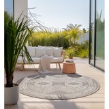 Elle Decoration Rjava/kremno bela okrogla zunanja preproga ø 140 cm Gemini – | Shoptok.si