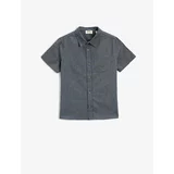 Koton Single Pocket Short Sleeve Cotton Shirt
