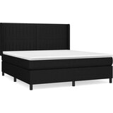 vidaXL Krevet s oprugama i madracem crni 180x200 cm od tkanine | shoptok.hr