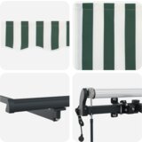 vidaXL Automatska uvlačiva tenda Zelena i Bijela 400x300 cm | shoptok.hr