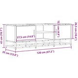 TV ormarić smeđi hrast 120x35x41 cm Konstruirano drvo i metal | shoptok.hr