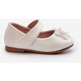 EVENTO Children's ballet flats with velcro fastening and decoration White Serinde | Shoptok.si