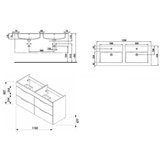 Jika H4536621763001 Cube 120 x 44 cm dvojni umivalnik z omarico | Shoptok.si