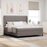Box spring krevet Sivo-smeđa 180 x 200 cm tkanina - Sivo-smeđa 180 x 200 cm S gumbima Cijene
