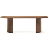 Kave Home Okrogla jedilna miza z mizno ploščo v orehovem dekorju 100x240 cm Nealy – | Shoptok.si