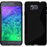  Gumijasti / gel etui S-Line za Samsung Galaxy Alpha - črni Cene