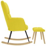  Stolica za ljuljanje s tabureom za noge svjetložuta tkanina | Eponuda.com