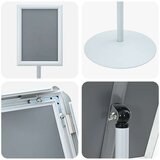  Postolje za poster Srebrno 33 x 33 x 123 cm PVC i čelik | shoptok.hr