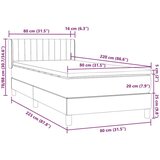 Box spring postelja z vzmetnico temno modra 80x220 cm žamet, (21791735) | Shoptok.si