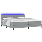 vidaXL krevet s podnicom s madracem & LED svijetlosiva 200x200 cm tkanina Cijene