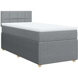 vidaXL Box spring postelja z vzmetnico svetlo siva 90x190 cm blago | Shoptok.si