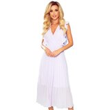 Numoco Pleated dress with ruffles and a neckline | Shoptok.si