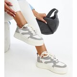 Gemre Gray-white leather sneakers on a thick sole Kawthar Cijene