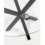Kave Home Črna okrogla mizica s stekleno mizno ploščo ø 82 cm Argo – | Shoptok.si