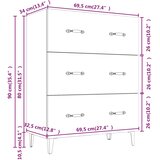  Komoda bijela 69,5x34x90 cm od konstruiranog drva | Eponuda.com